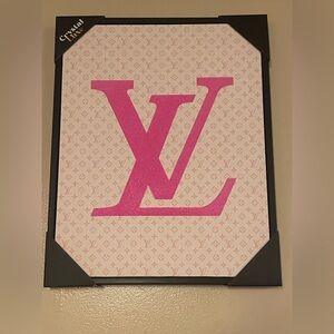 Designer Louis Vuitton Pink Glitter Canvas Art